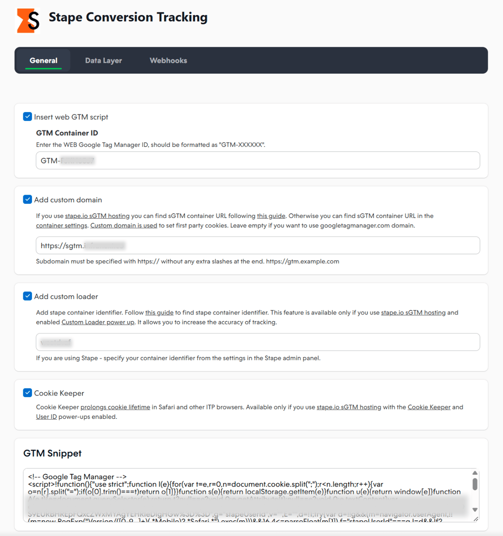 General tab