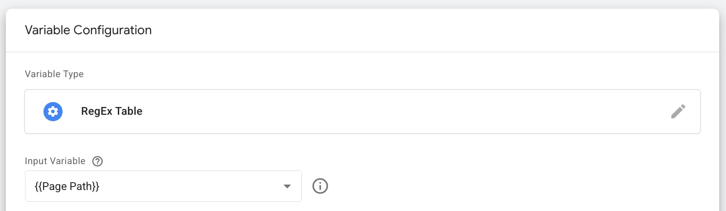 Page Path specified in the Input Variable