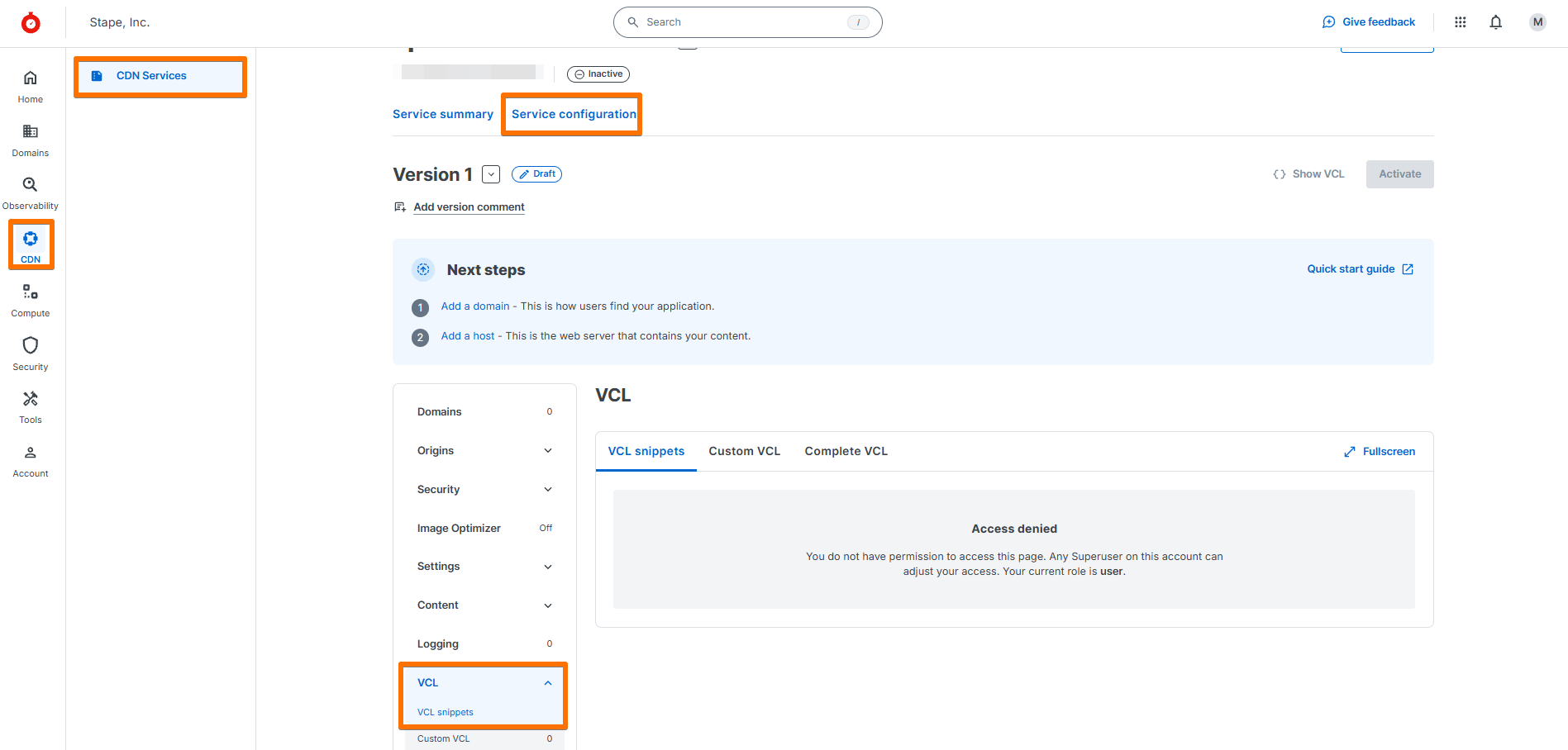 Create the VCL snippets that trim the path prefix