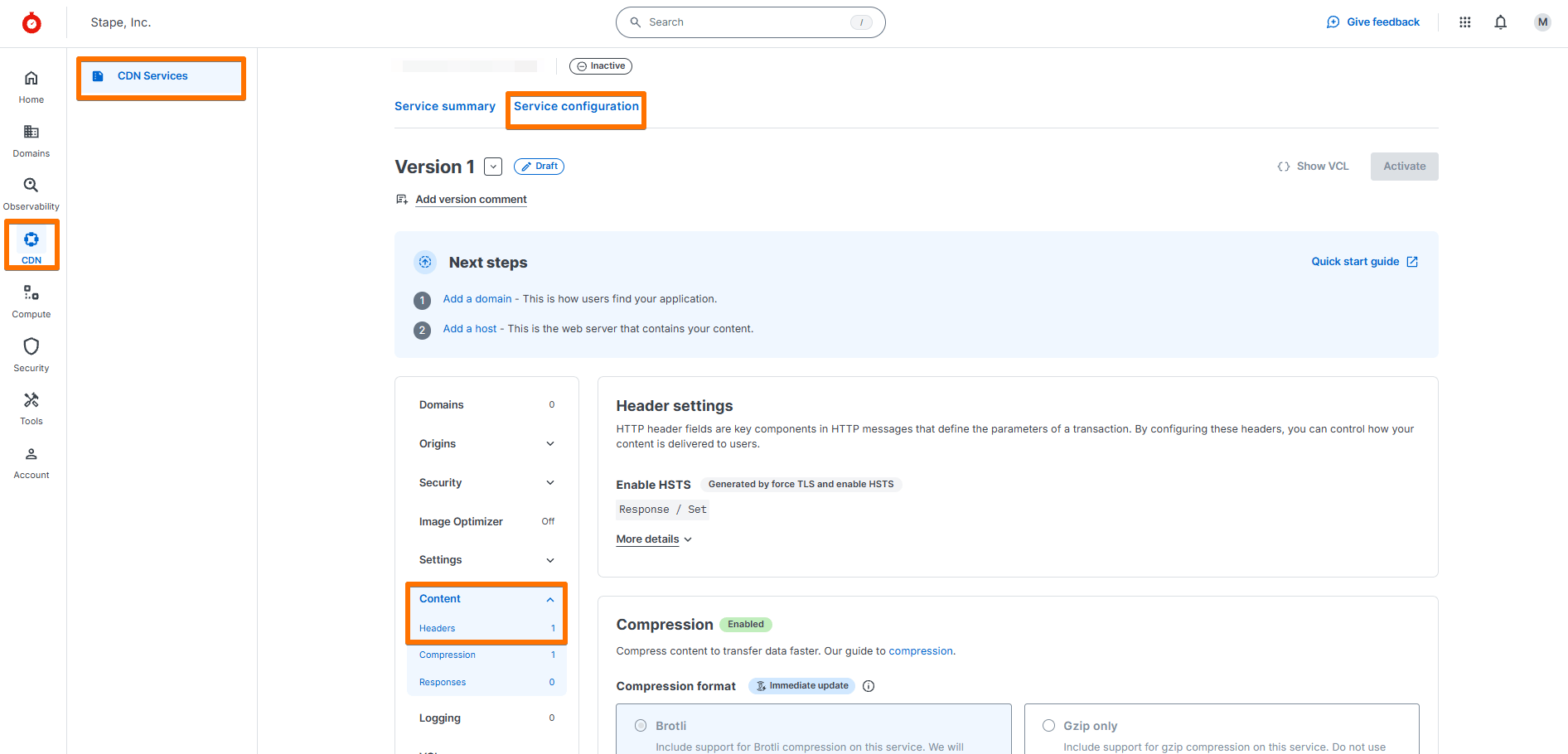 Create the request header that identifies the CDN