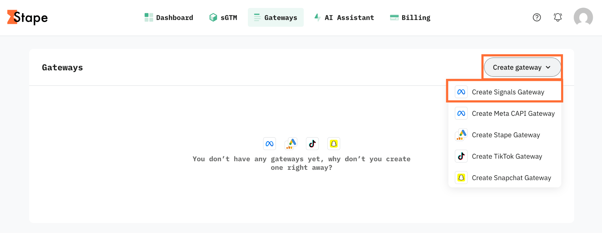 Create Signals Gateway