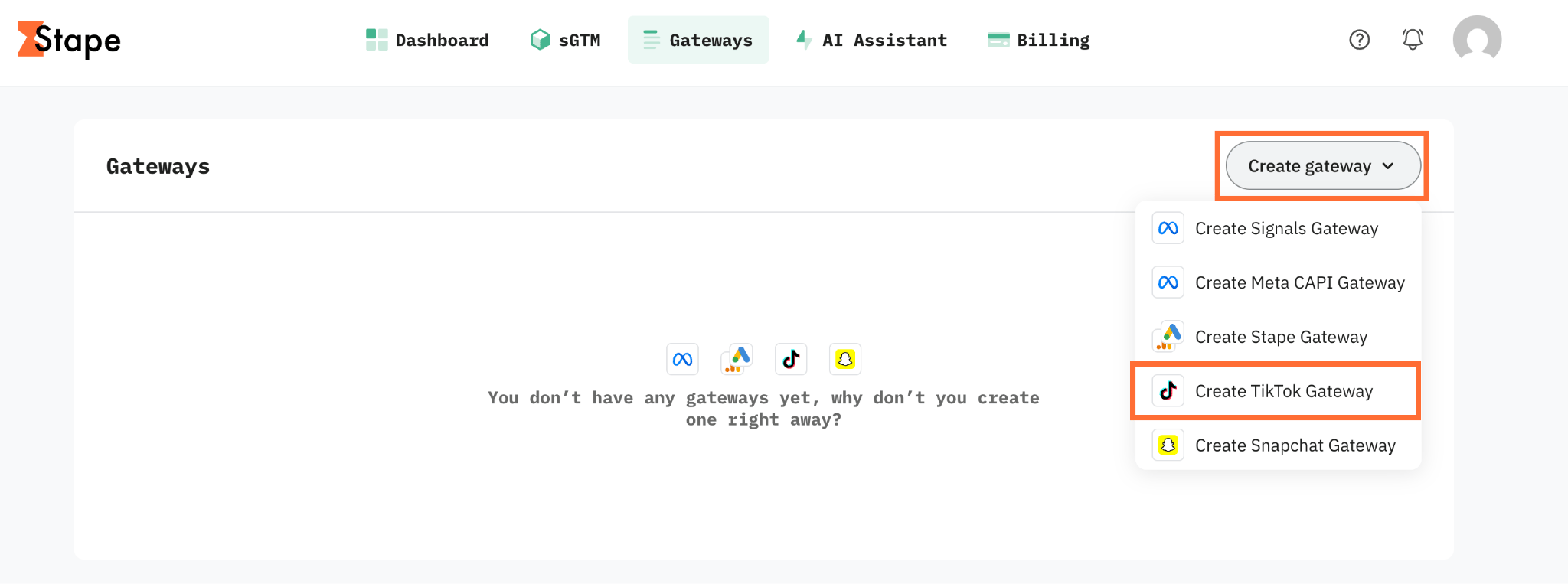 Create TikTok Gateway