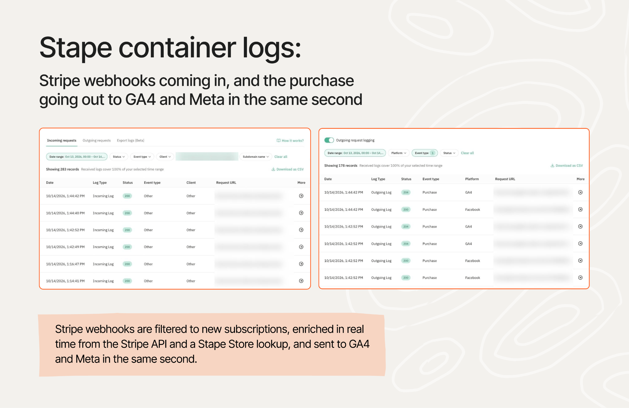 Stape container logs