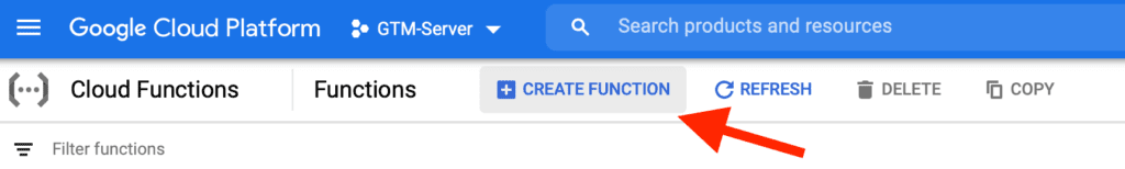 google cloud platform create function