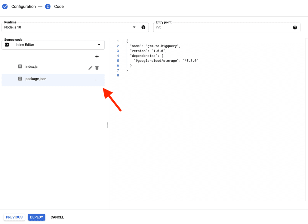 google cloud configuration package