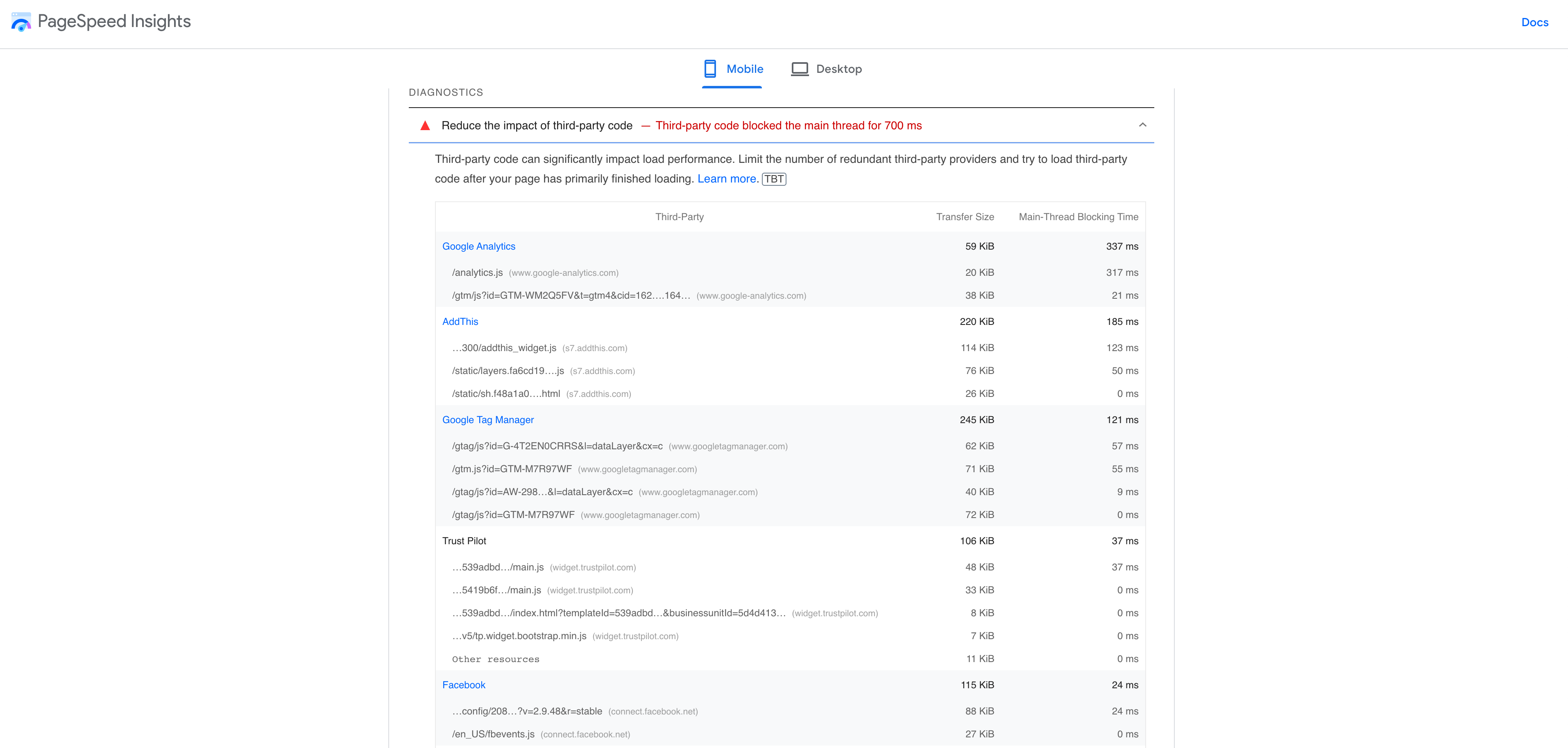 improved website pagespeed server side tracking