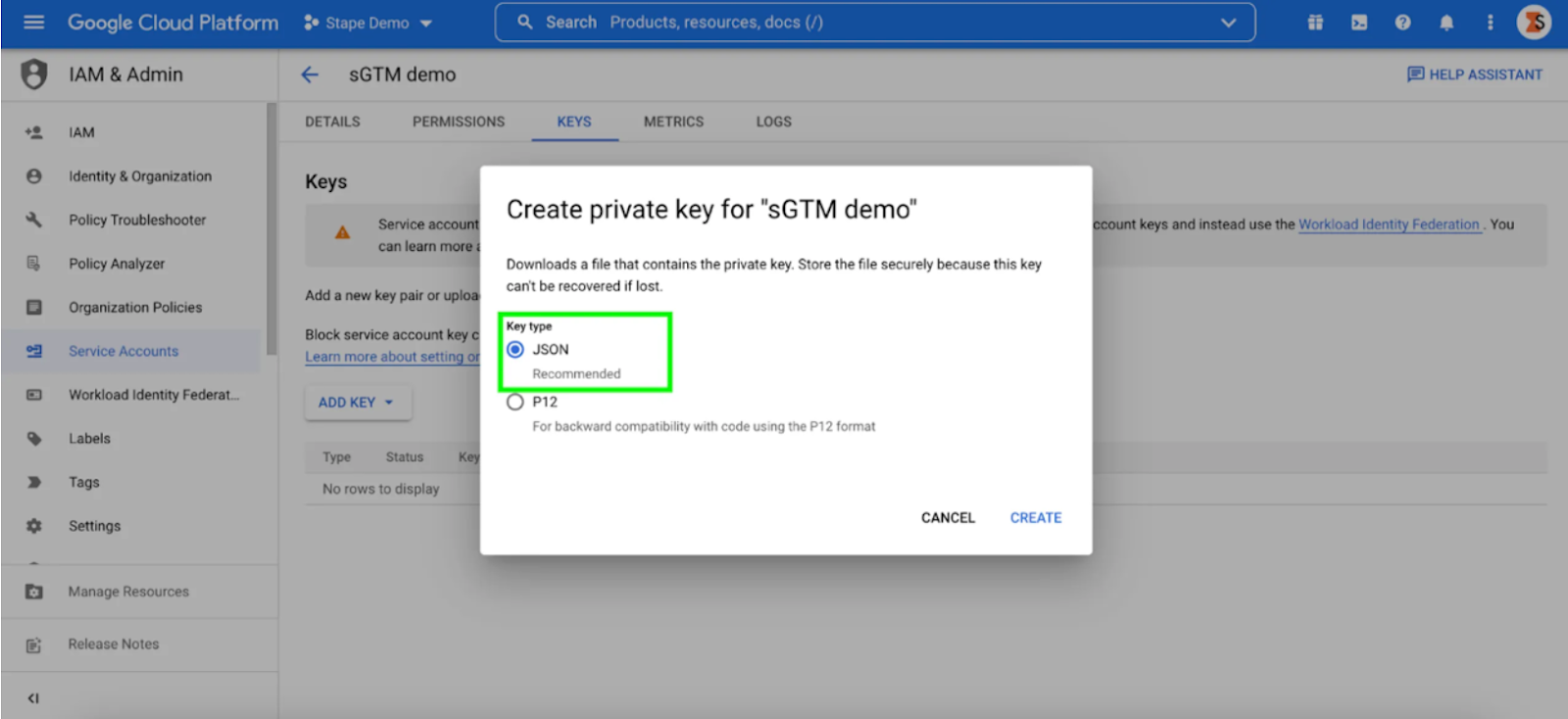 Create private key