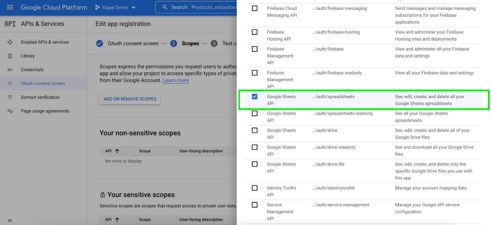 Google Sheets API