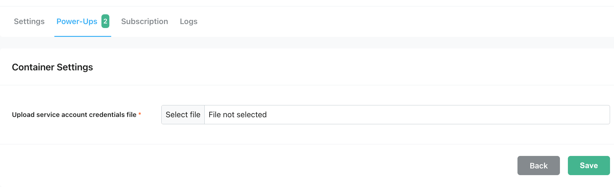google service account power-up