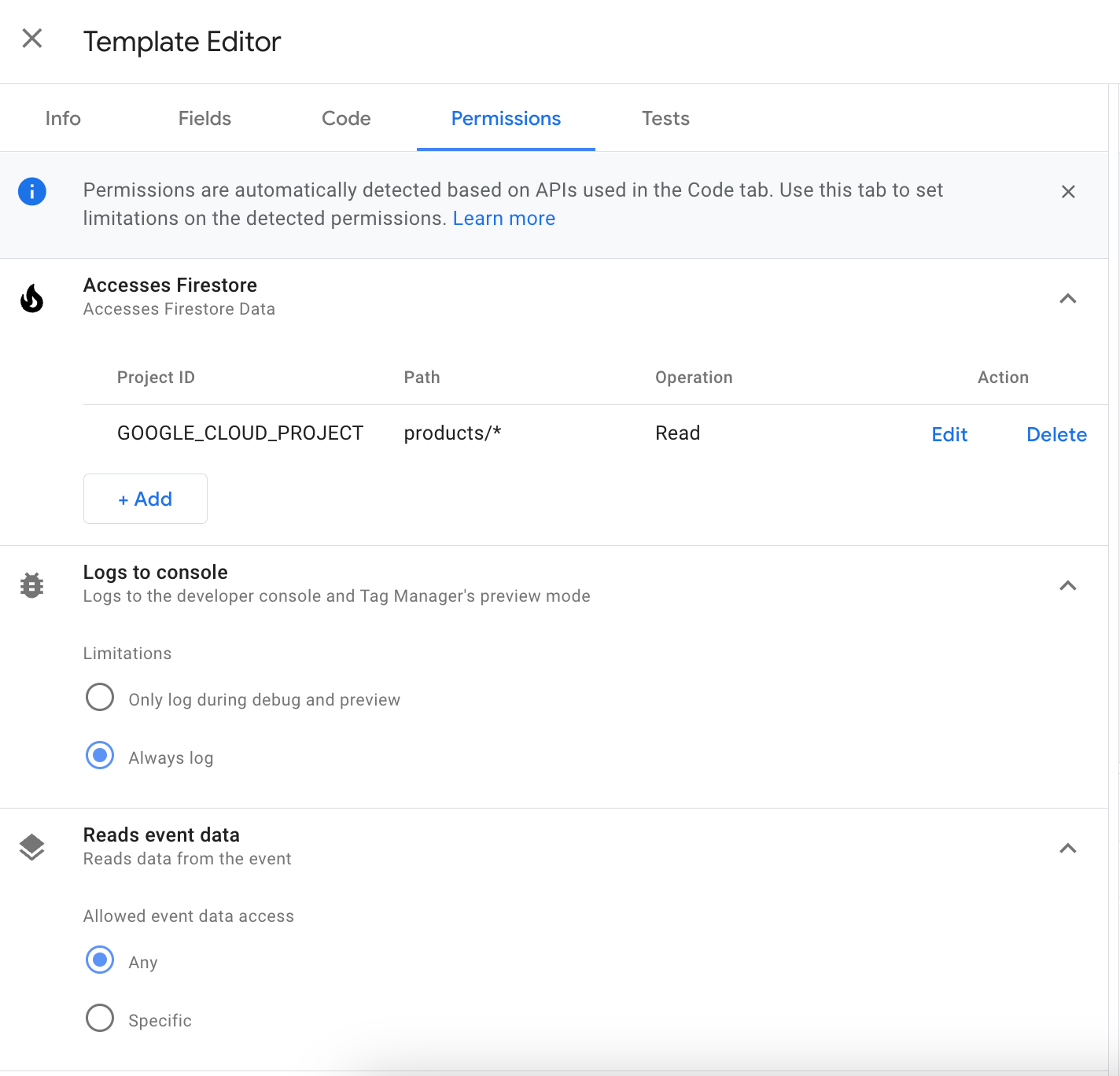 Permissions in server GTM - Stape
