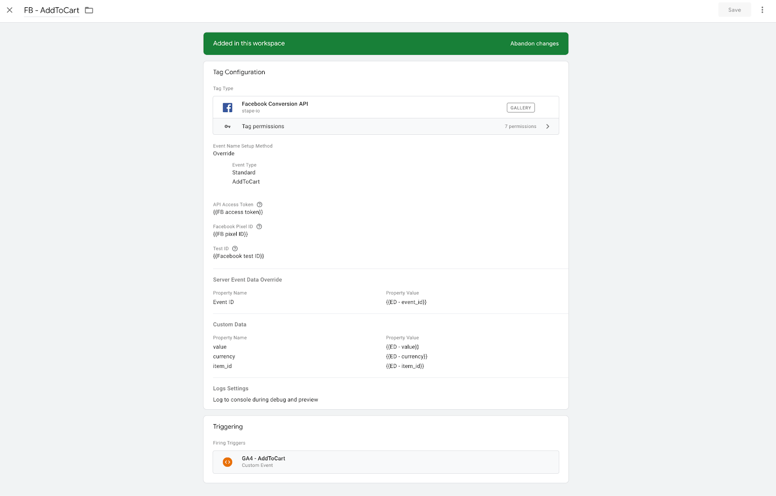 Set up FB events manually