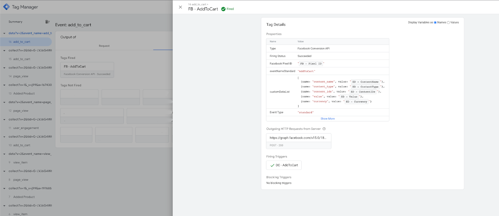 Facebook: verifying the setup is complete and correct