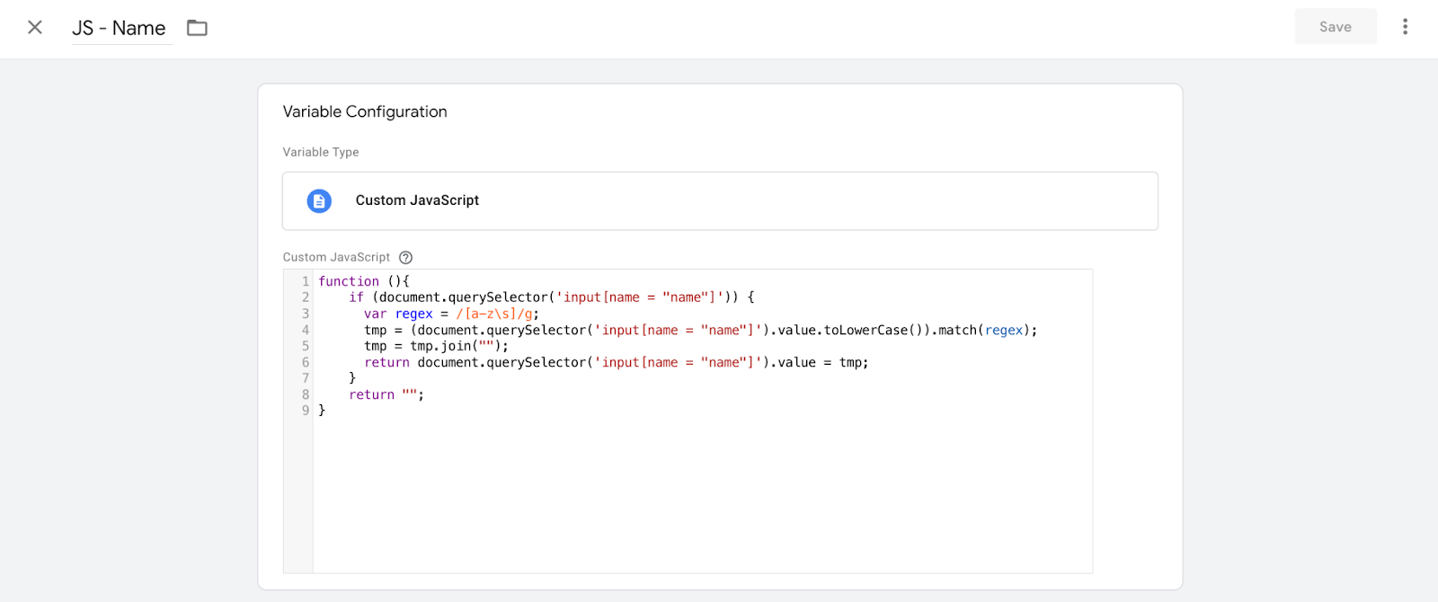 Custom JavaScript