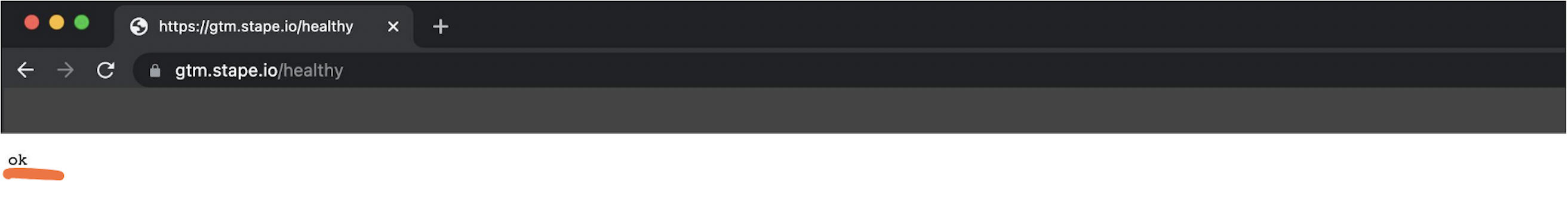add /healthy at the end of the tagging URL
