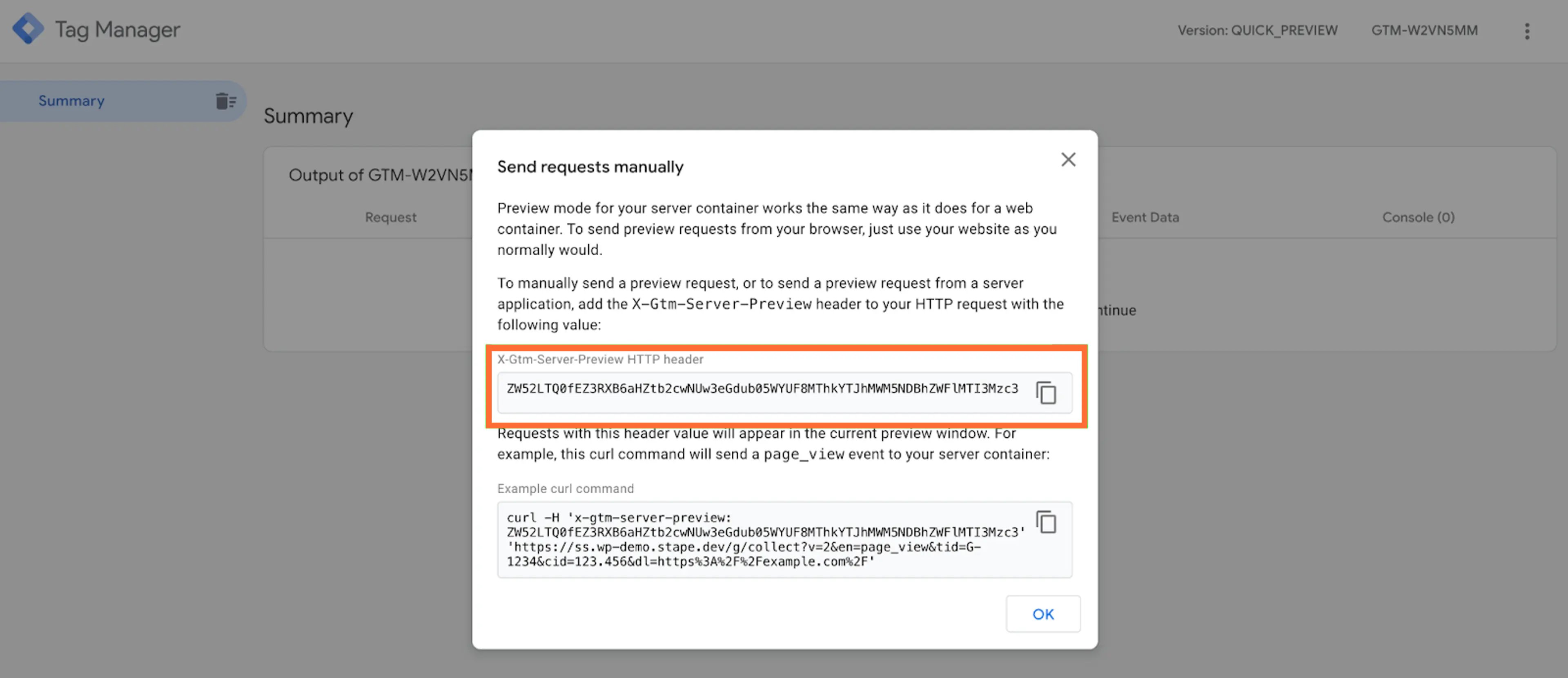 X-Gtm-Server-Preview HTTP header - stape