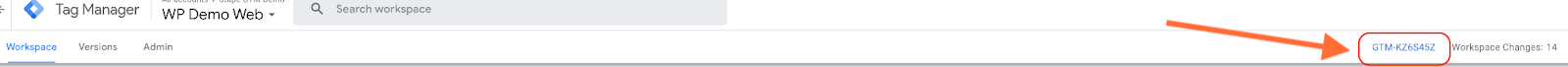 Find and copy your WEB GTM ID in GTM 