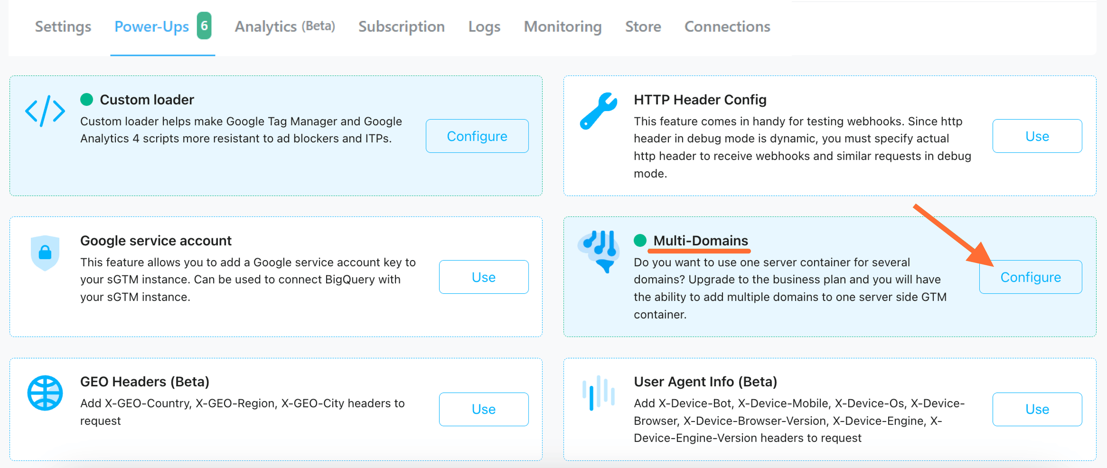 multi-domains power-up