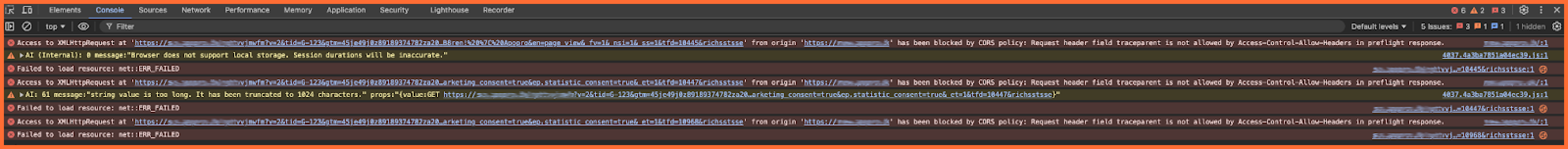 Request was blocked due to CORS
