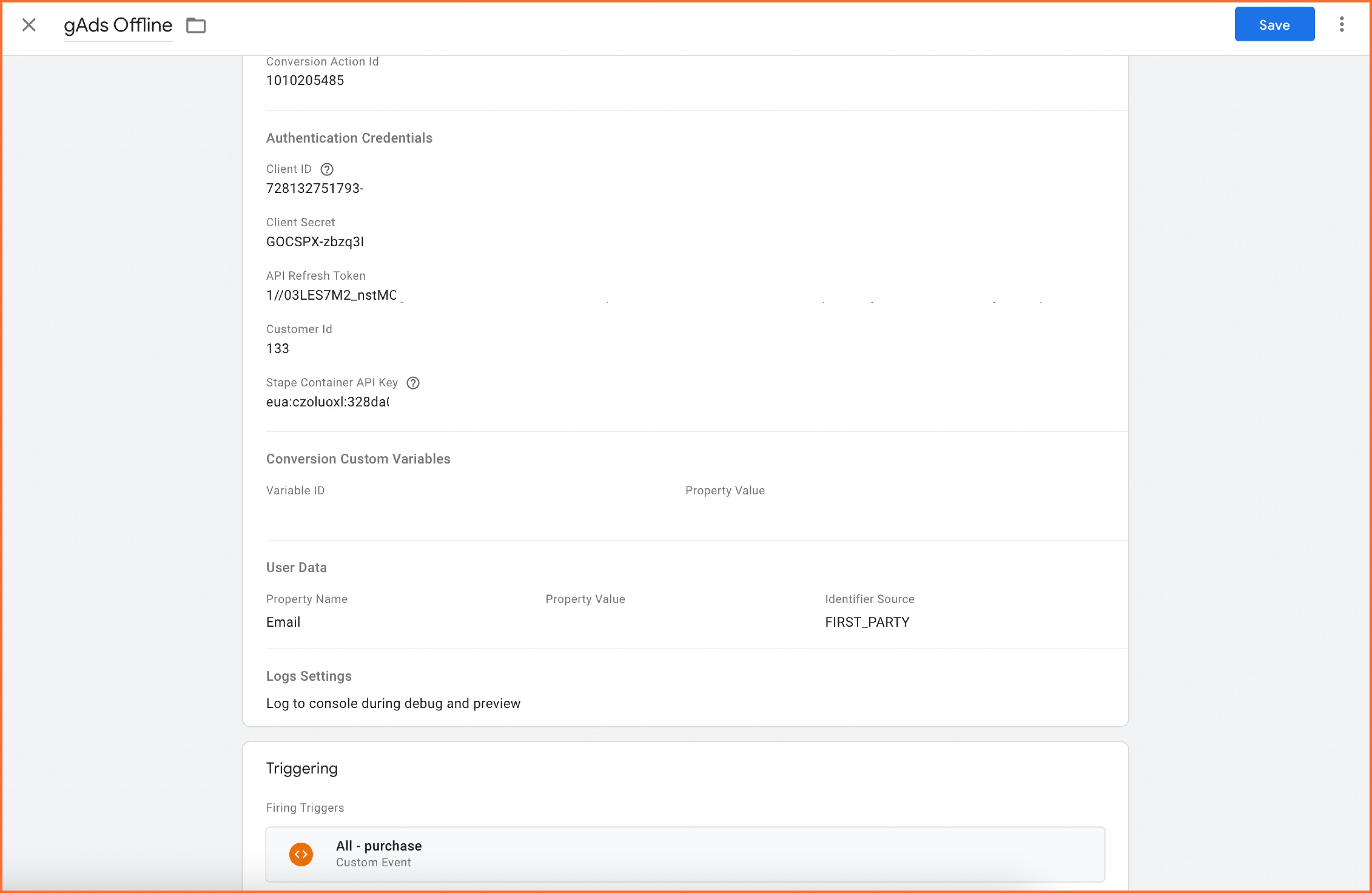 google ads offline conversion tag Server GTM
