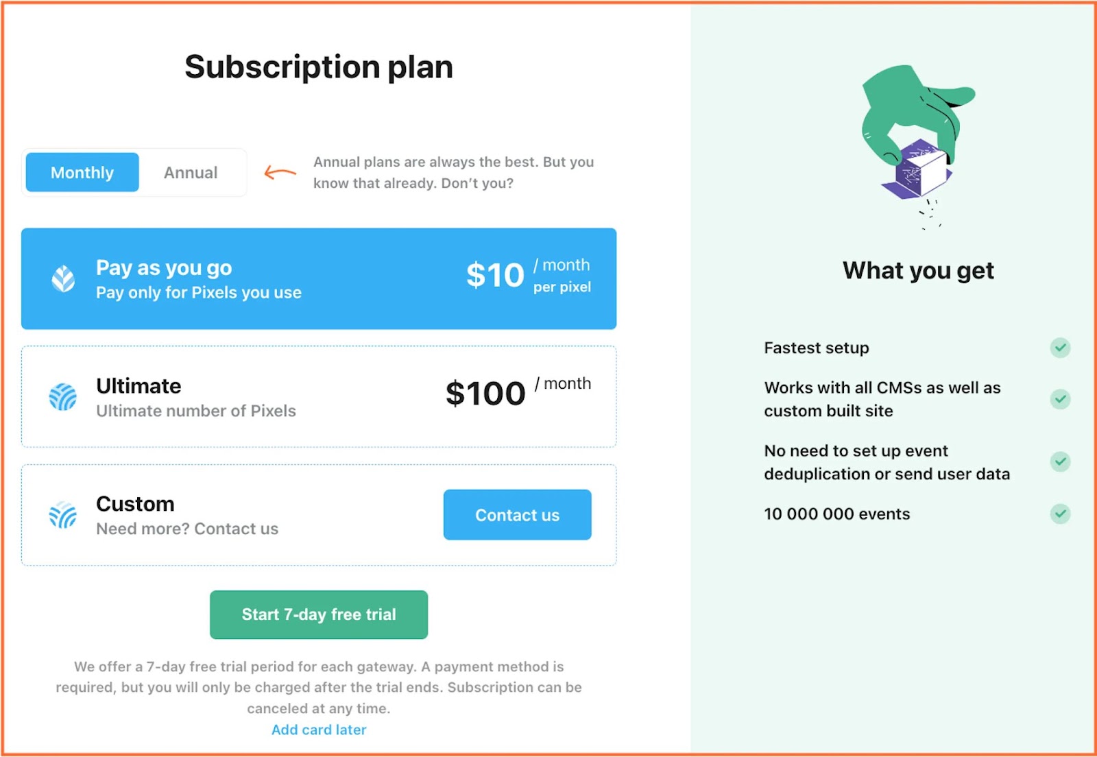 Pricing plans