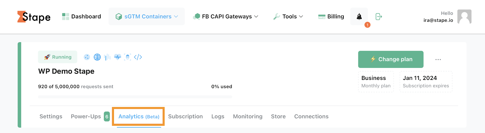Analytics in sGTM container