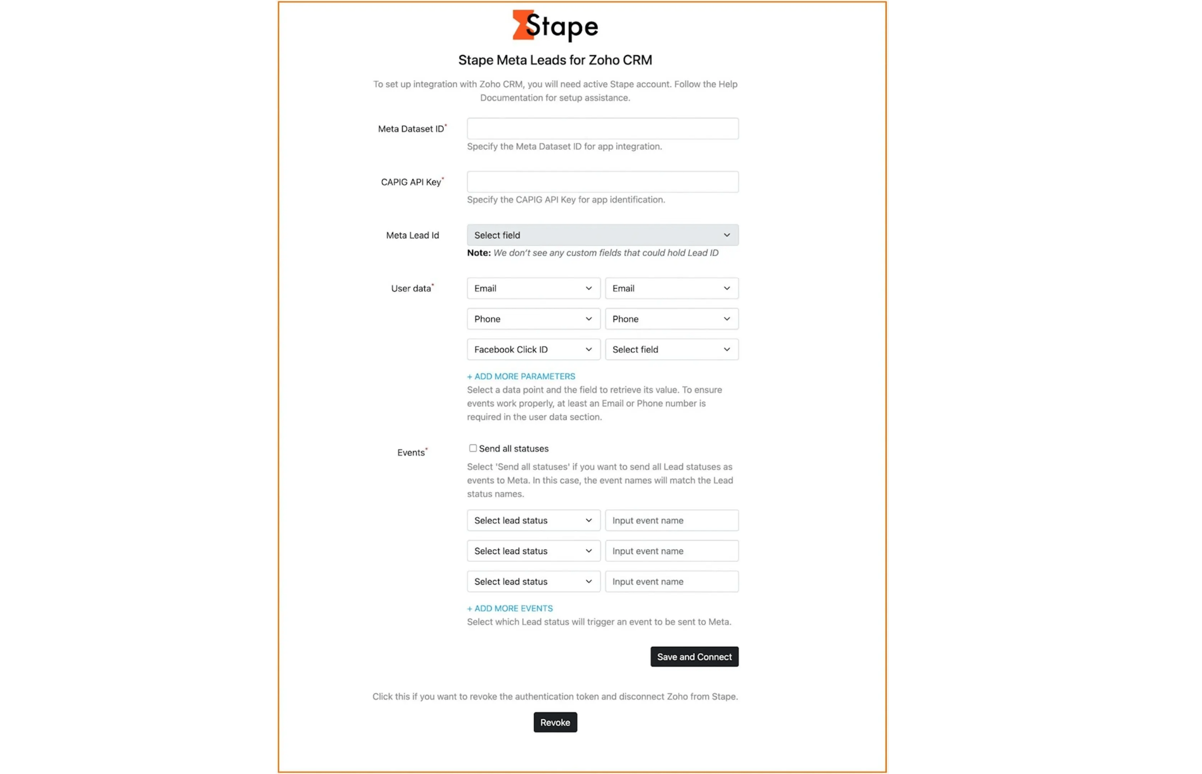Stape Meta Leads for Zoho CRM