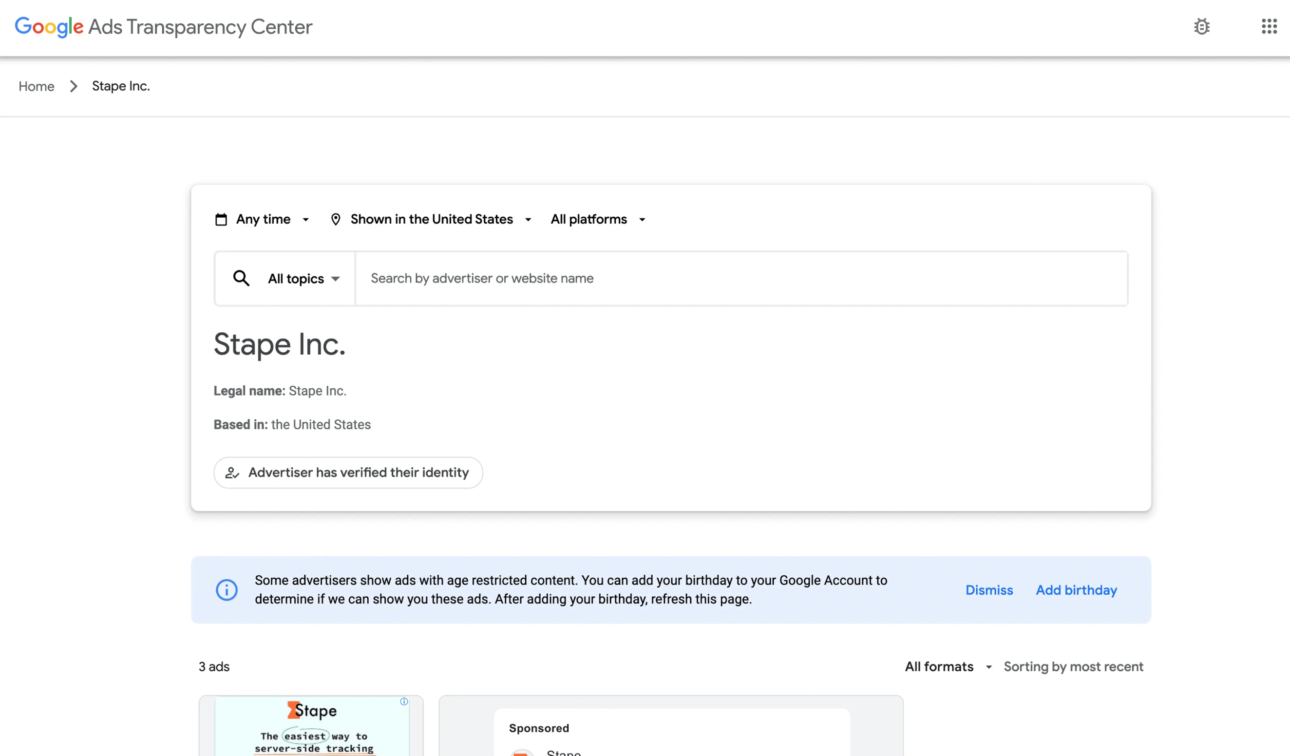 Google Ads Transparency Center
