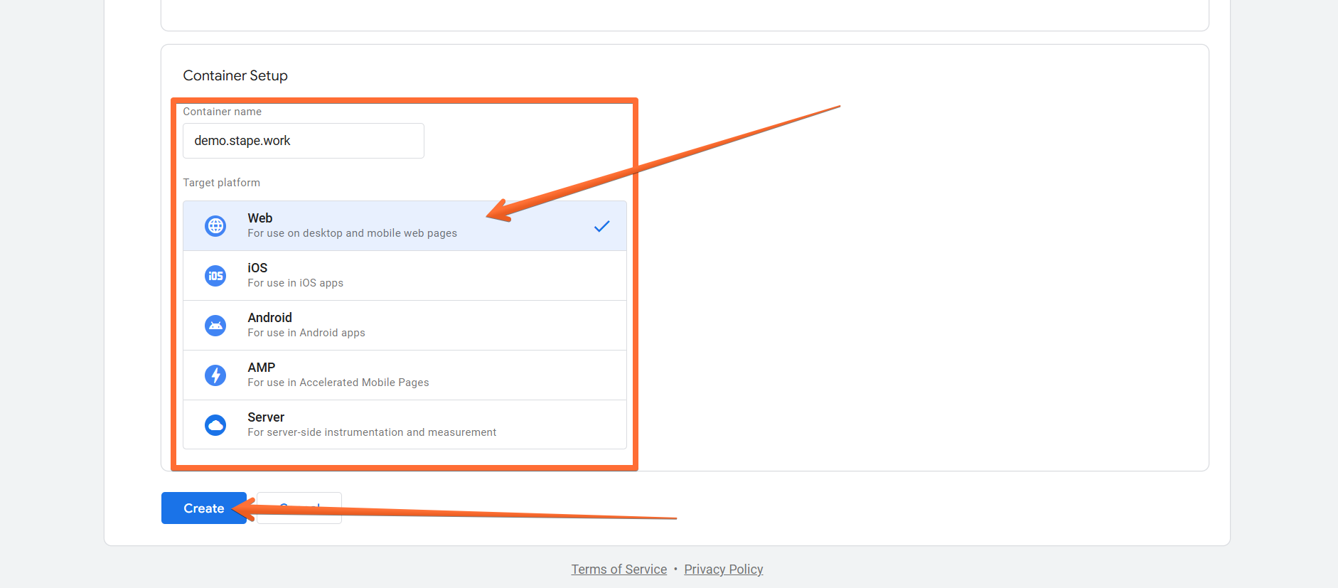 Configure your container setup