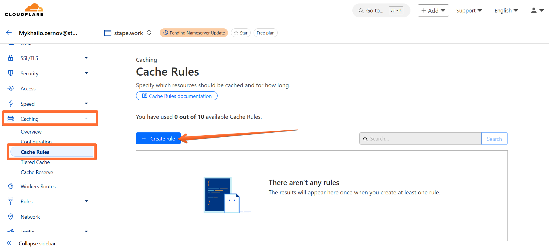 Create a cache rule
