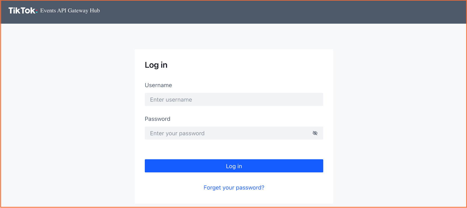 Log in to TikTok eAPI Gateway Hub