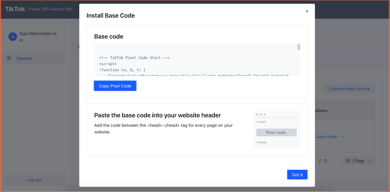 Follow the instructions on the Install Base Code screen