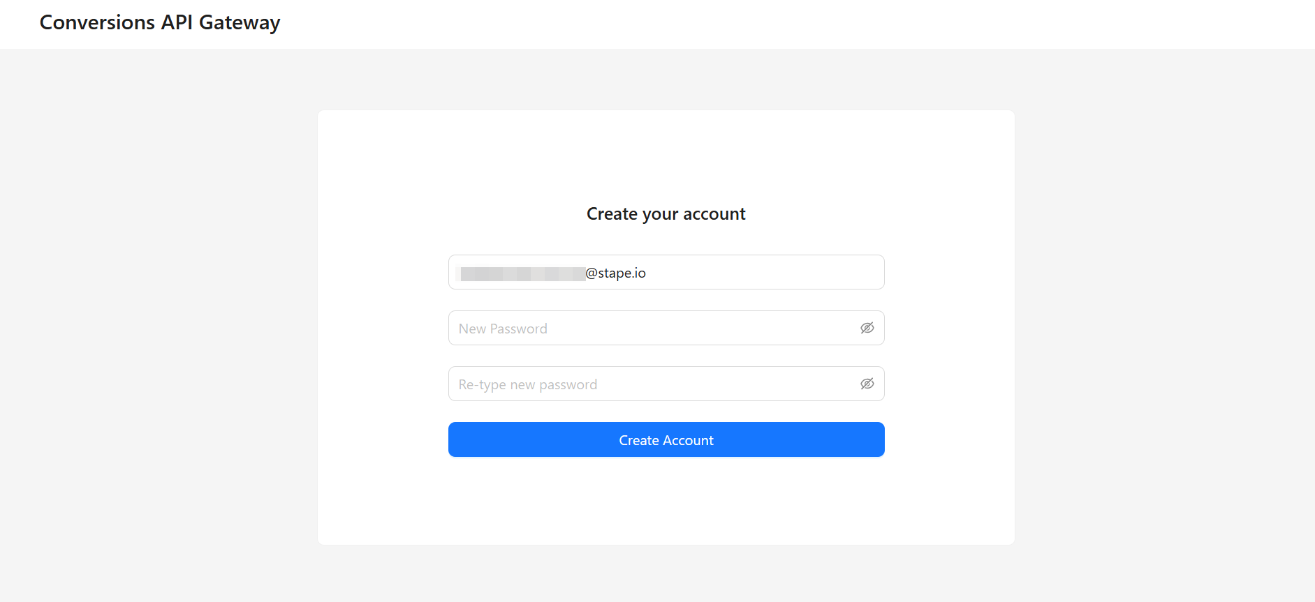 Create an account in the Meta Conversions API Gateway hub