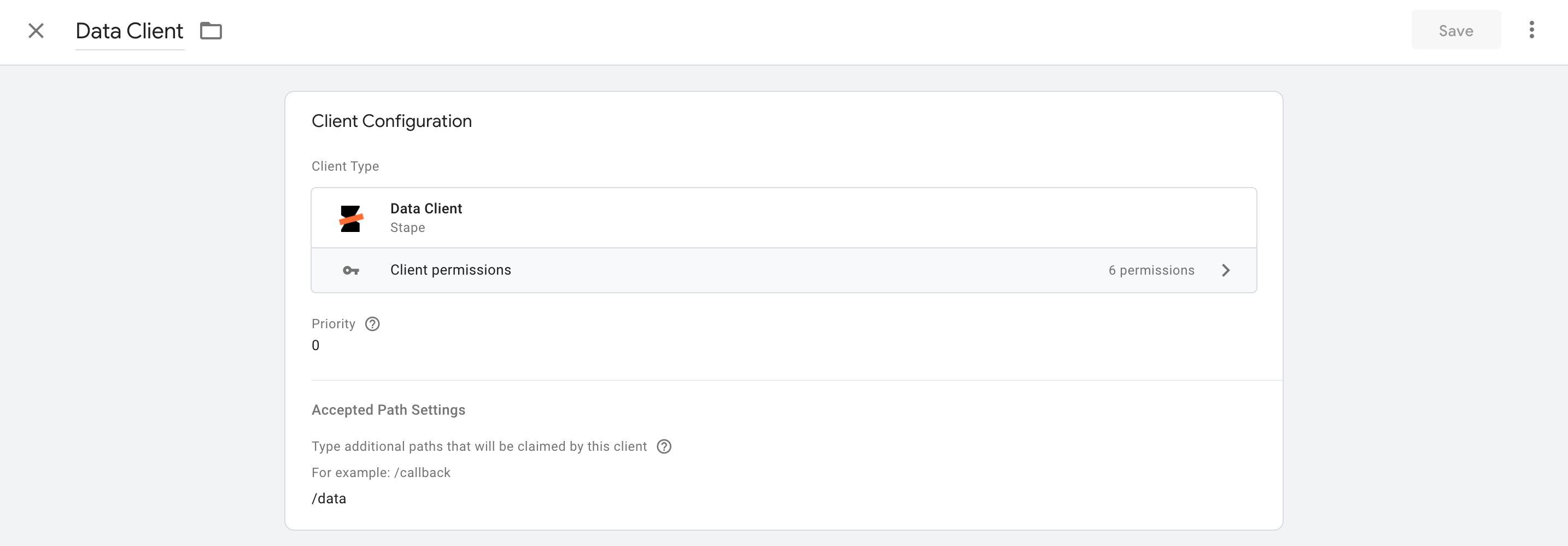 Data Client in Google Tag Manager