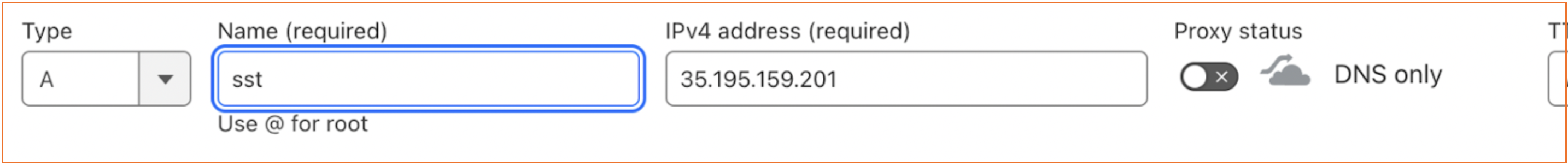 Correct Cloudlfare DNS records