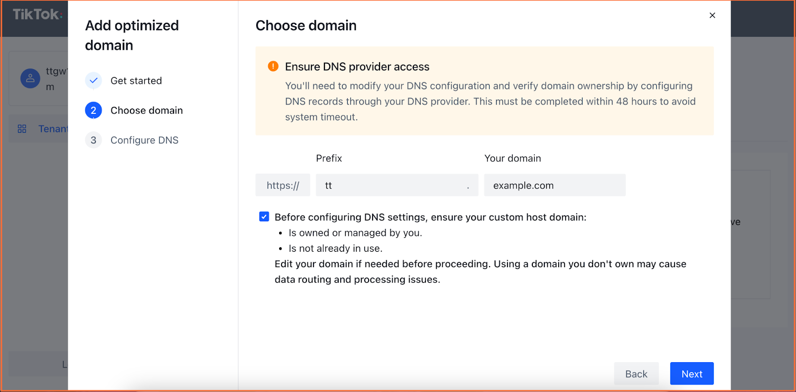 Choose a domain