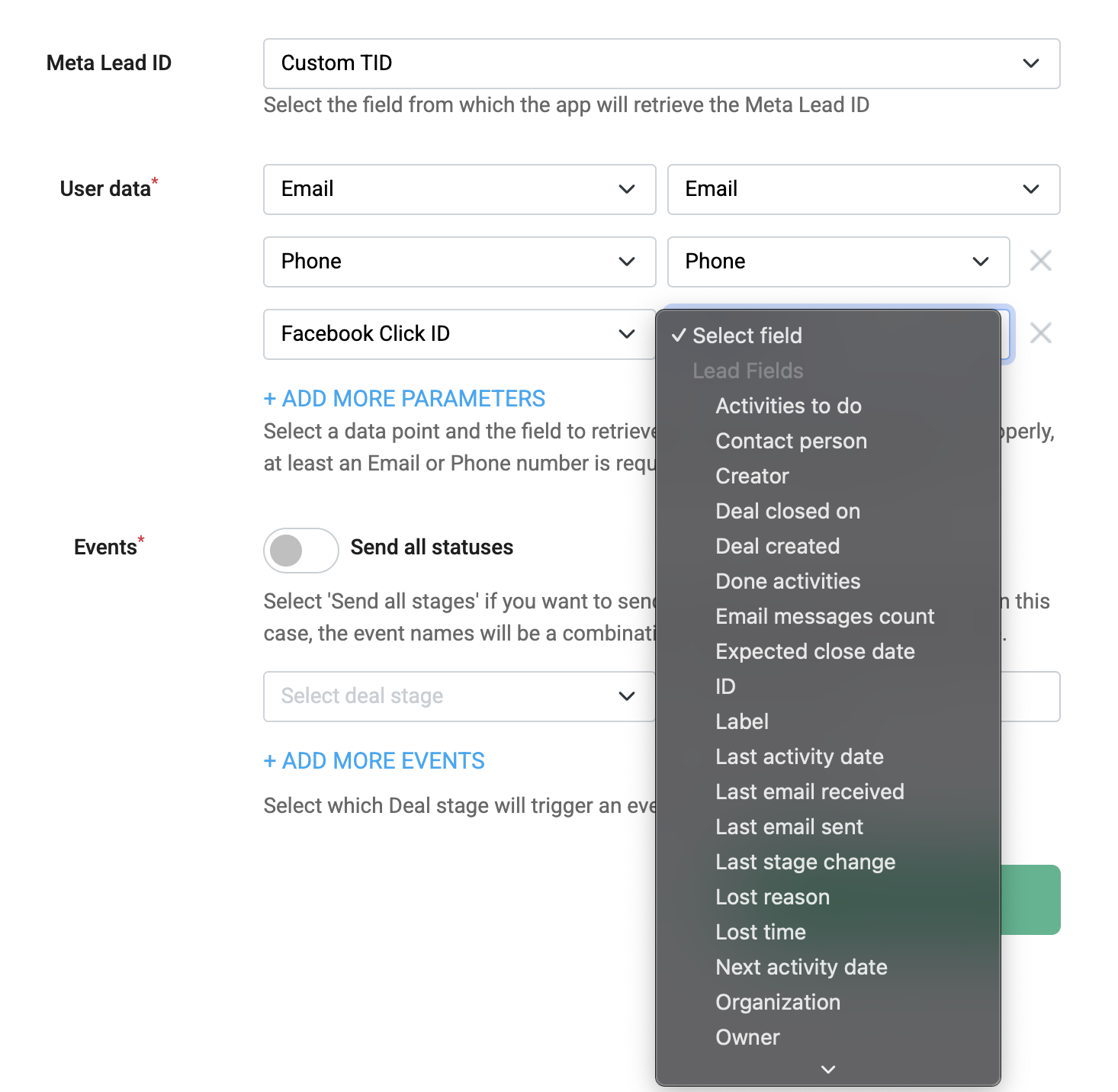 user data