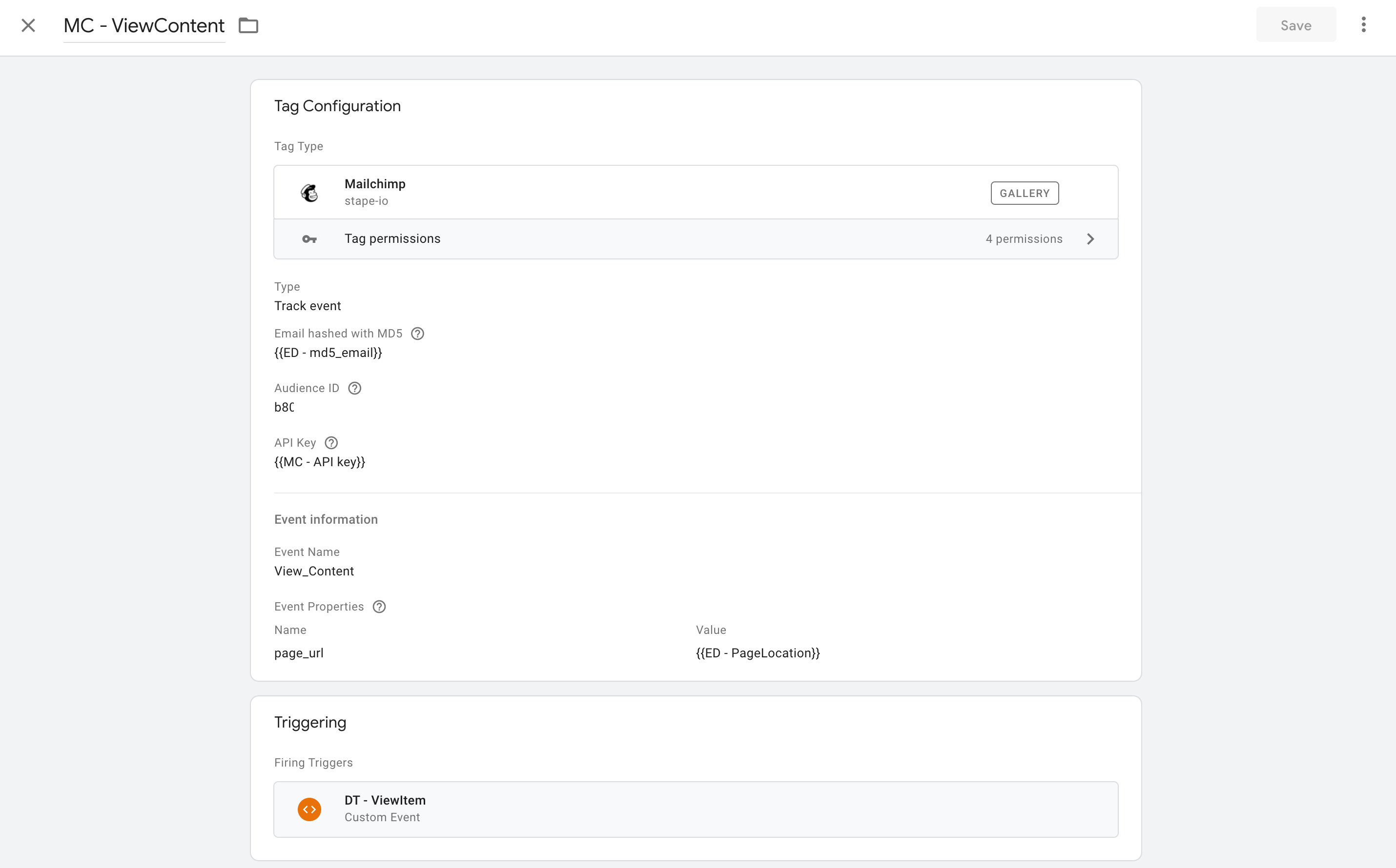 Tag Configuration
