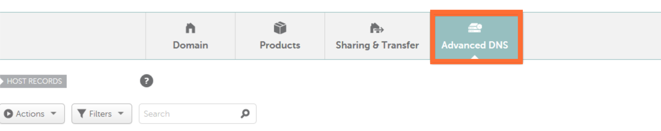 Go to the Advanced DNS&nbsp;tab 