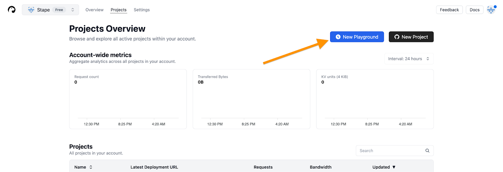 Using Deno Deploy's web interface