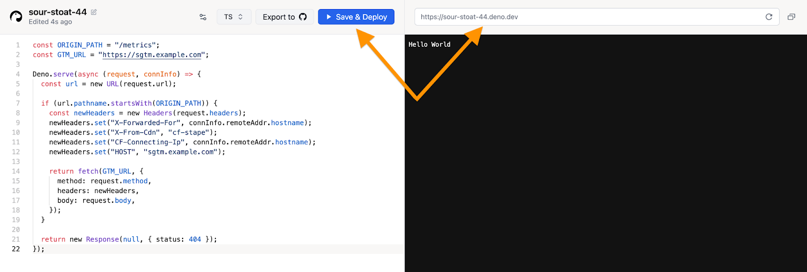 Paste the contents of the proxy script 