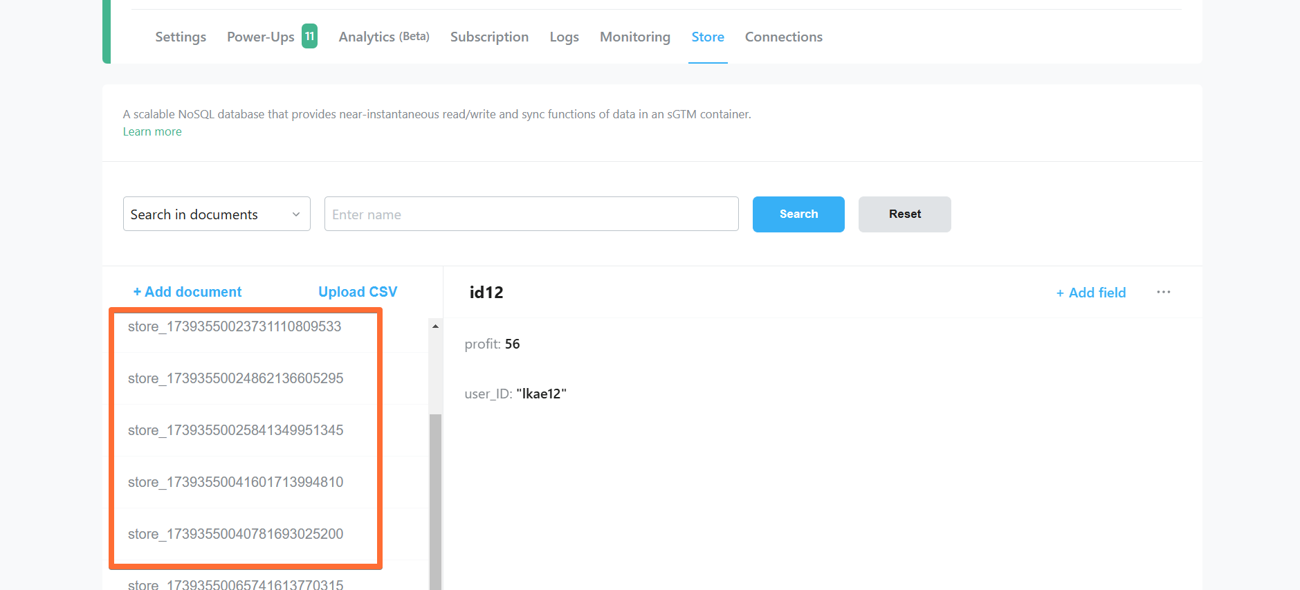 Testing Stape Store Writer - Store dashboard