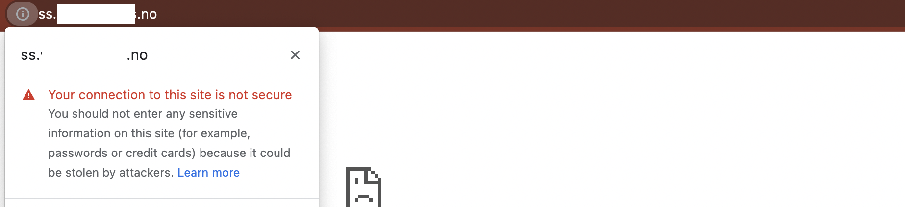 Error Your connection is not secure