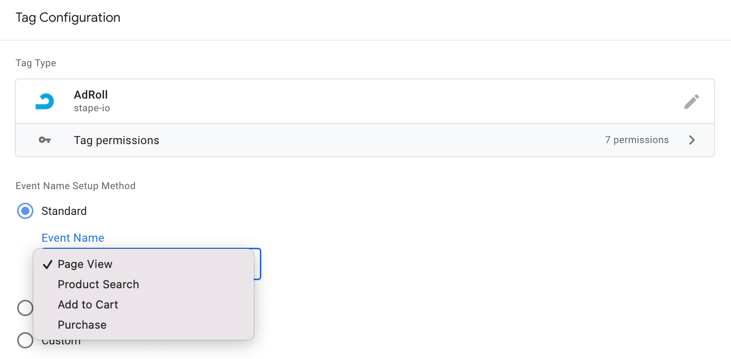Choose event type