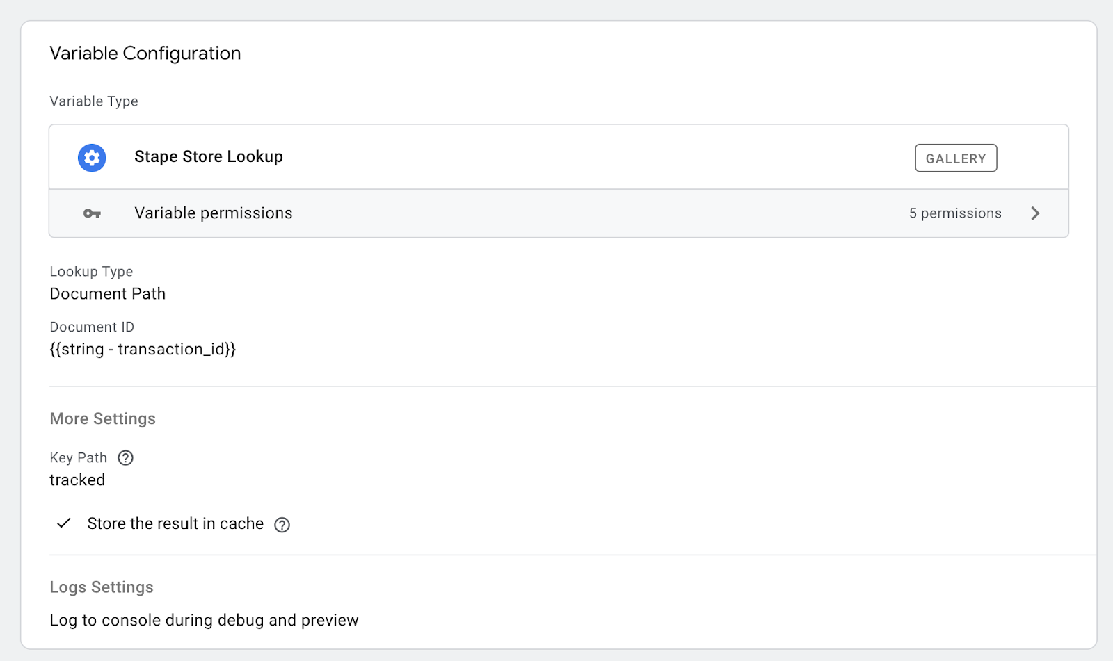 Stape Store Lookup variable