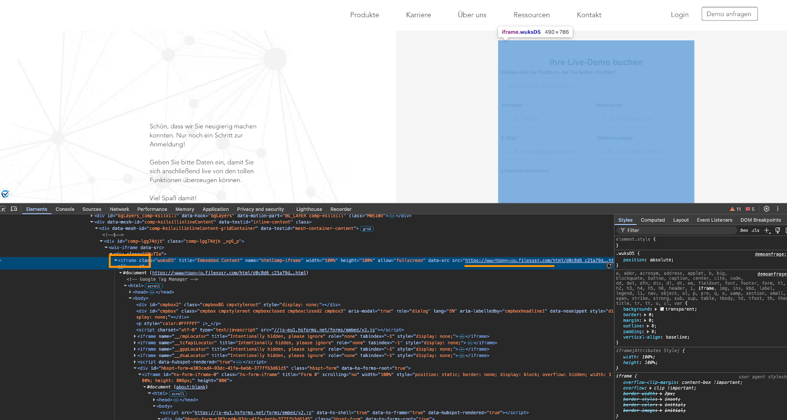 Detect iframe