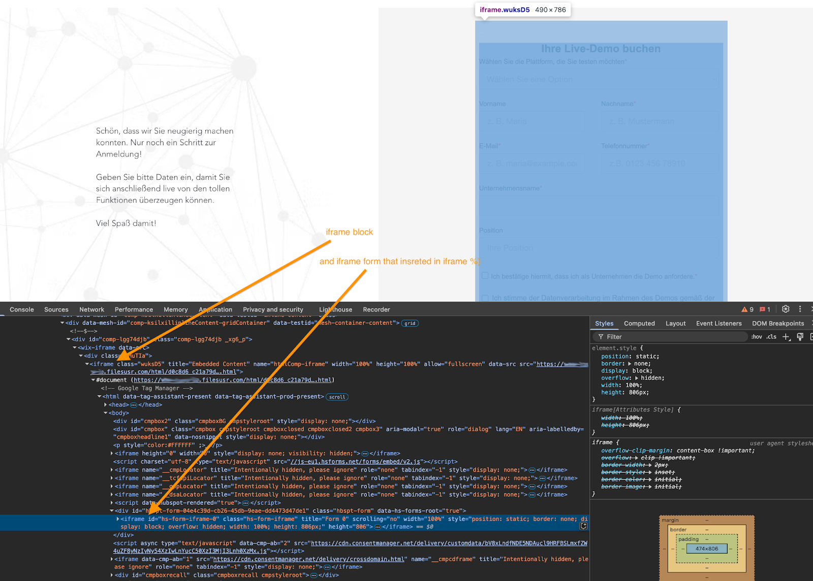 Detect iframe