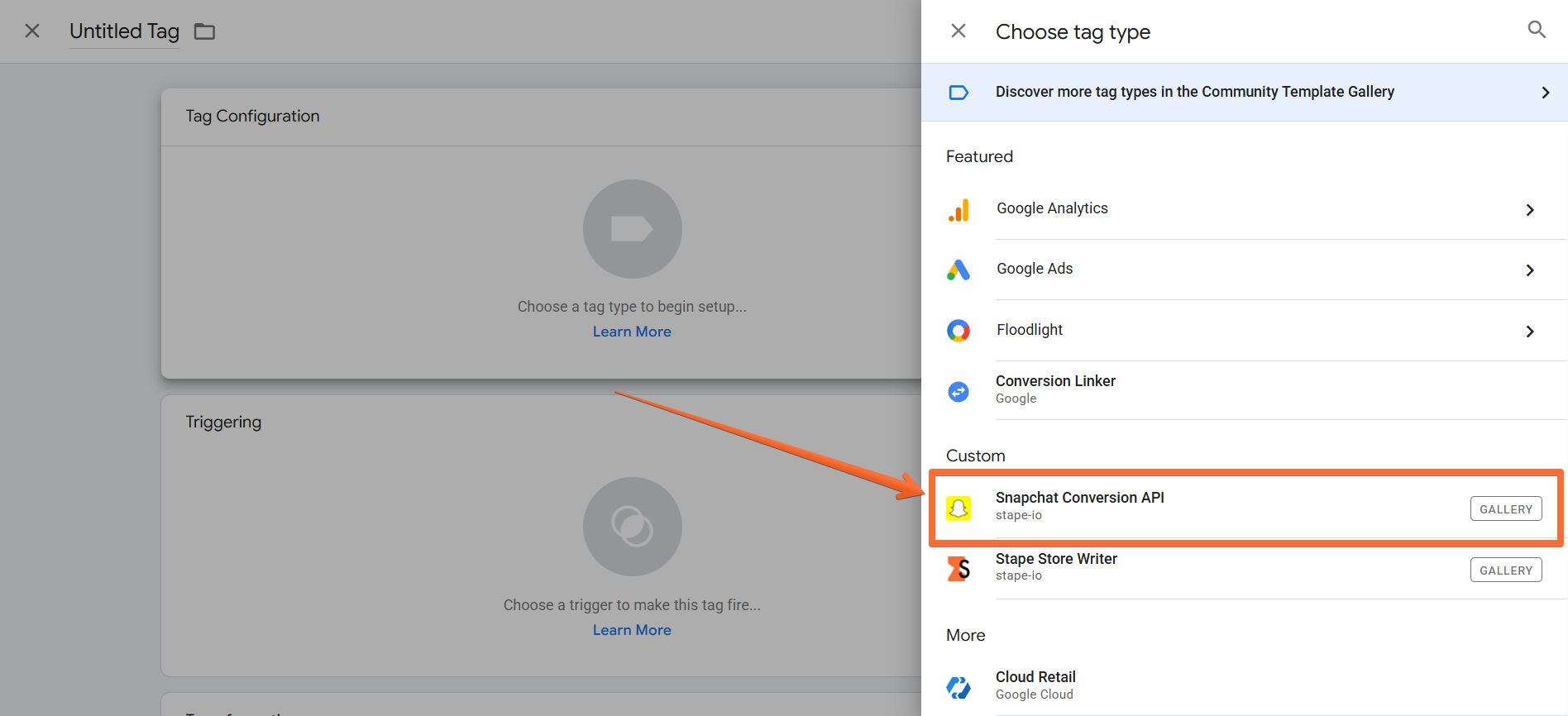 Select Snapchat Conversion API by Stape