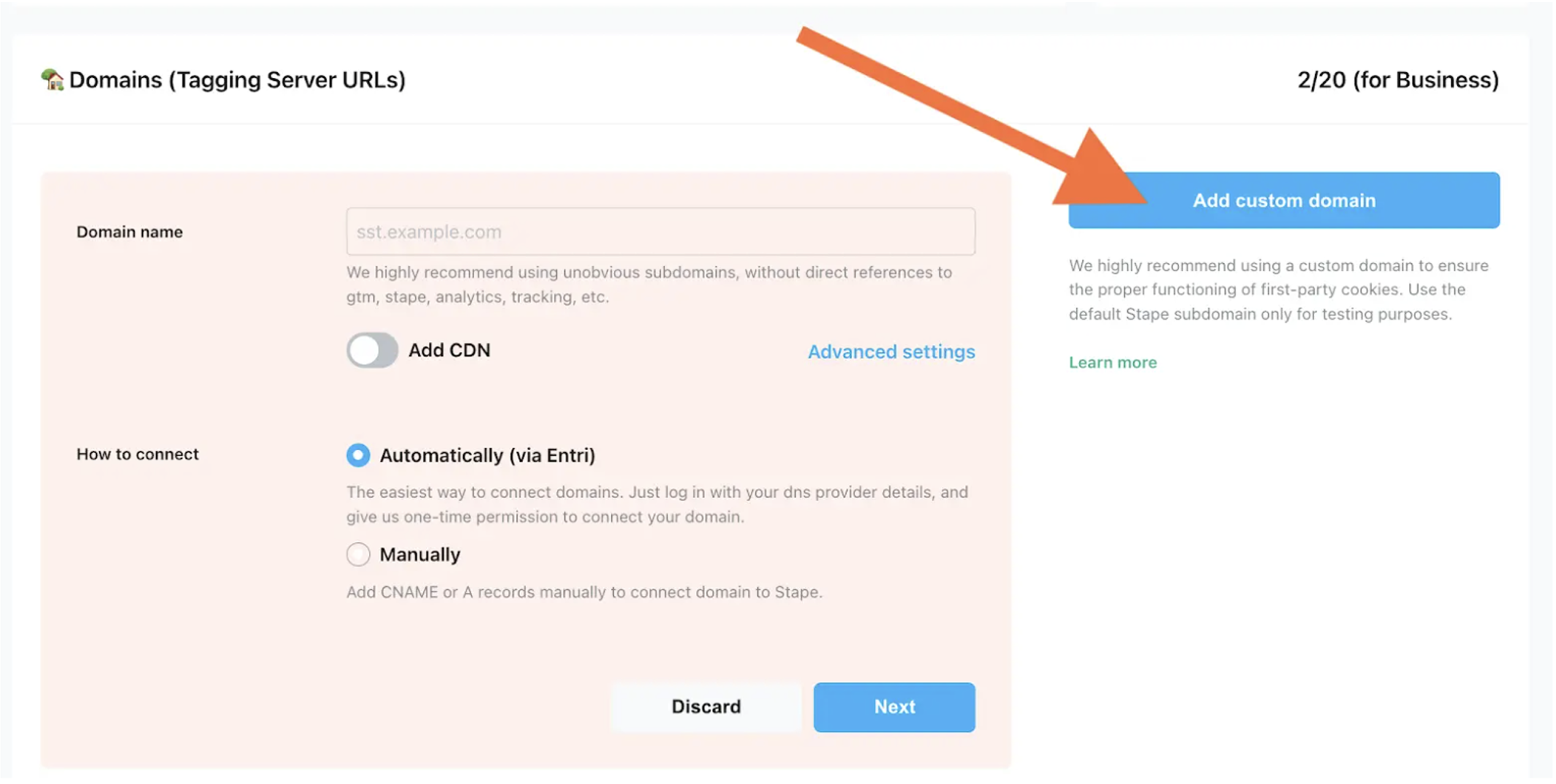 Using a subdomain