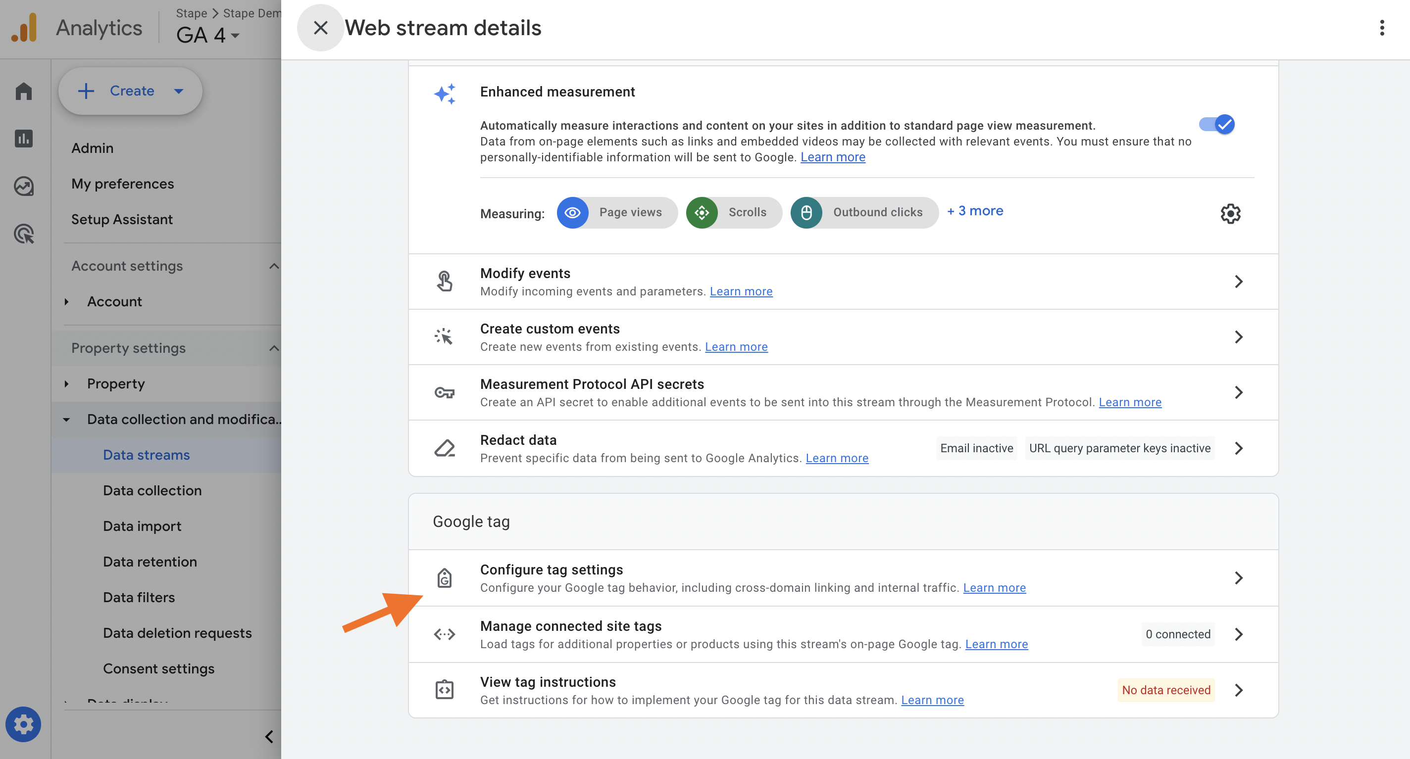 Configure Tag settings in GA4