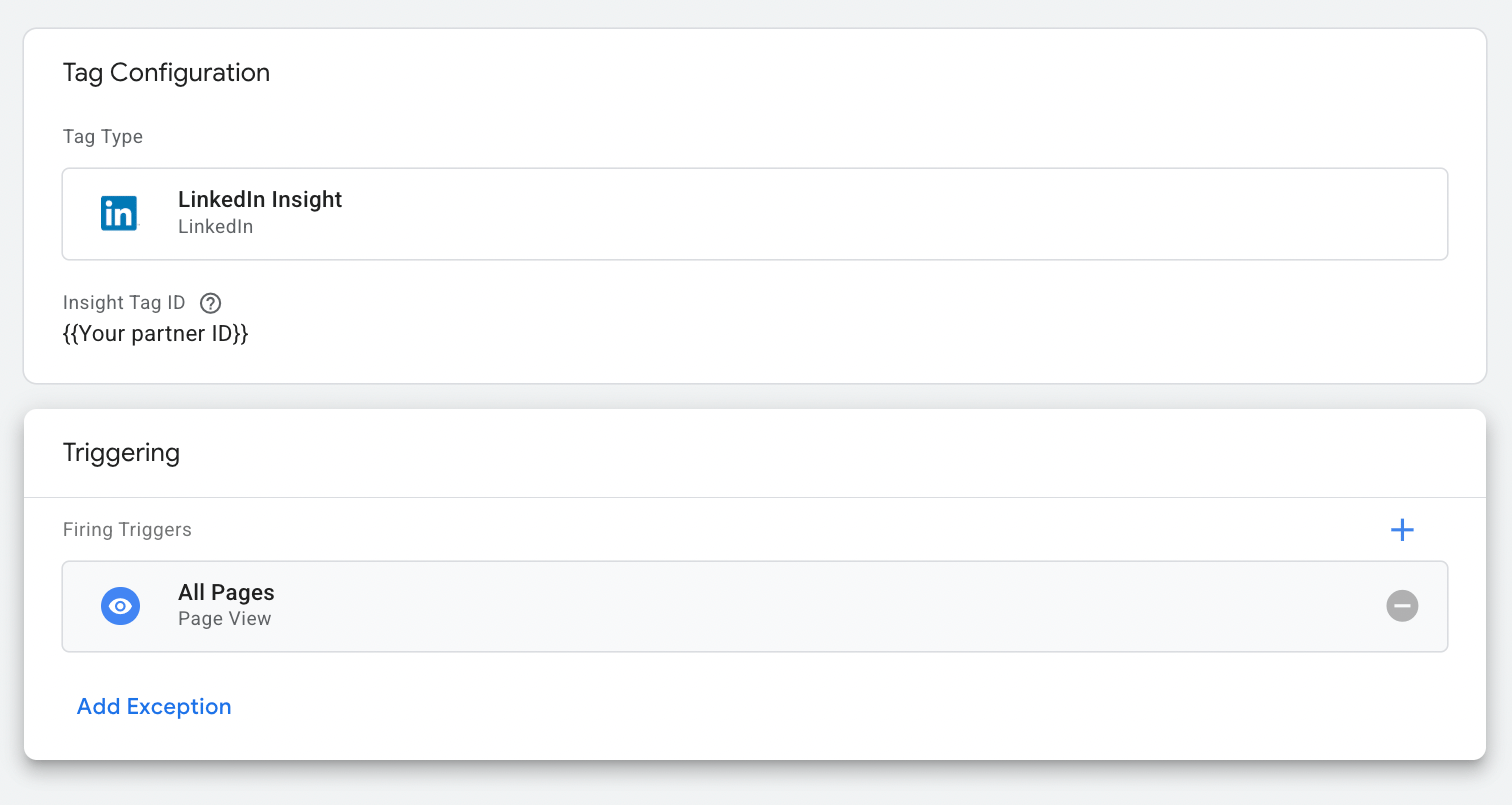 LinkedIn Insight tag configured